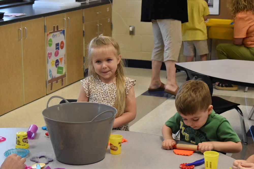 Preschool kids having fun